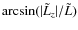 $\arcsin(\vert\tilde{L}_z \vert/\tilde{L})$