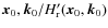 ${\vec x}_0, {\vec k}_0 / H^{\prime}_{\rm r} ({\vec x}_0,{\vec k}_0)$