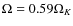 $\Omega = 0.59 \Omega _K$