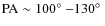 ${\rm PA} \sim100\hbox{$^\circ$ }{-}130\hbox{$^\circ$ }$