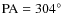${\rm PA} =304\hbox{$^\circ$ }$