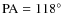 ${\rm PA} =118\hbox{$^\circ$ }$