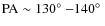 ${\rm PA} \sim130\hbox{$^\circ$ }{-}140\hbox{$^\circ$ }$