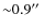 ${\sim}0.9\hbox{$^{\prime\prime}$ }$