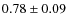 $0.78\pm0.09$