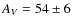 $A_V = 54\pm6$
