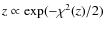 $z \propto {\rm
exp}(-\chi^2(z)/2)$