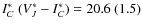 $I_C^*\ (V_J^*-I_C^*)=20.6\ (1.5)$