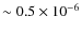 $\sim 0.5\times 10^{-6}$