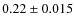 $0.22 \pm 0.015$