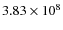 $3.83\times 10^{8}$