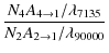 $\displaystyle \frac{N_4 A_{4 \rightarrow 1}/\lambda_{7135}}{N_2
A_{2 \rightarrow 1}/\lambda_{90000}}$