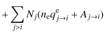 $\displaystyle +\displaystyle\sum_{j>i}N_j(n_{\rm e}q^{\rm e}_{j \to i}+A_{j \to i})$