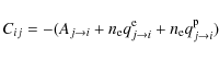 \begin{displaymath}C_{ij}=-(A_{j \to i}+n_{\rm e}q^{\rm e}_{j \to i}+n_{\rm e}q^{\rm p}_{j \to i})
\end{displaymath}