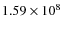 $1.59\times 10^{8}$