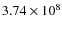 $3.74\times 10^{8}$