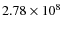 $2.78\times 10^{8}$