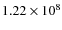 $1.22\times 10^{8}$