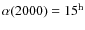$\alpha (2000) = 15^{\rm h}$