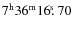$7^{\rm h}36^{\rm m}16\hbox{$.\!\!^{\rm s}$ }70$