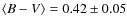 $\langle B-V \rangle = 0.42\pm 0.05$