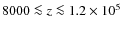$8000\la z \la 1.2 \times 10^{5}$