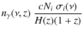 $\displaystyle n_\gamma(\nu, z)~\frac{c N_i~\sigma_{i}(\nu)}{H(z)(1+z)}$
