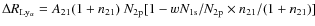 $\Delta R_{\rm Ly_\alpha}=A_{21}(1+n_{21})~N_{\rm 2p}[1-w N_{\rm 1s}/N_{\rm 2p}\times
n_{21}/(1+n_{21})]$