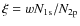 $\xi=w N_{\rm 1s}/N_{\rm 2p}$