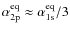 $\alpha^{\rm eq}_{\rm
2p}\approx\alpha^{\rm eq}_{\rm 1s}/3$