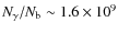 $N_\gamma/N_{\rm b}\sim 1.6 \times 10^{9}$