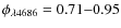 $\phi_{\lambda4686}=0.71{-}0.95$