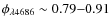 $\phi_{\lambda4686}\sim0.79{-}0.91$