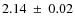 $2.14~\pm~0.02$