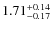 $\rm 1.71^{+0.14}_{-0.17}$