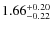 $\rm 1.66^{+0.20}_{-0.22}$