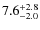 $\rm 7.6^{+2.8}_{-2.0}$