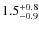 $\rm 1.5^{+0.8}_{-0.9}$