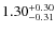 $\rm 1.30^{+0.30}_{-0.31}$
