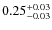$\rm0.25^{+0.03}_{-0.03}$