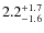$\rm 2.2^{+1.7}_{-1.6}$