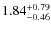 $\rm 1.84^{+0.79}_{-0.46}$