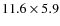 $11.6\times 5.9$