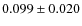$0.099\pm0.020$