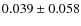 $0.039\pm0.058$