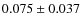 $0.075\pm0.037$