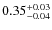 $0.35^{\rm +0.03}_{-0.04}$
