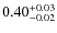 $0.40^{\rm +0.03}_{-0.02}$