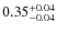 $0.35^{\rm +0.04}_{-0.04}$