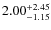 $2.00^{\rm +2.45}_{-1.15}$